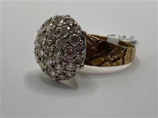 10K YELLOW GOLD CZ RING 7.6G SIZE 10